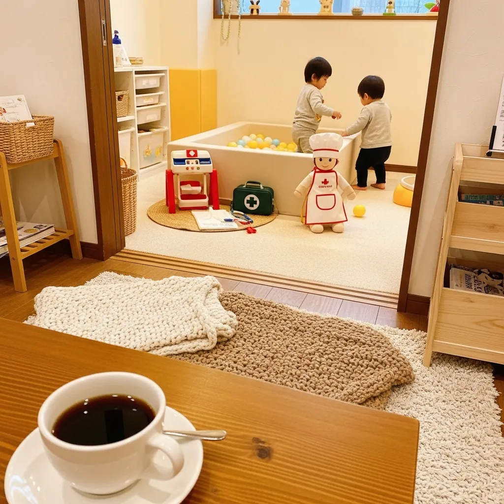Không gian ấm cúng và thân thiện của Baby Fun And Coffee, với khu vui chơi nhỏ gọn phù hợp cho trẻ nhỏ.