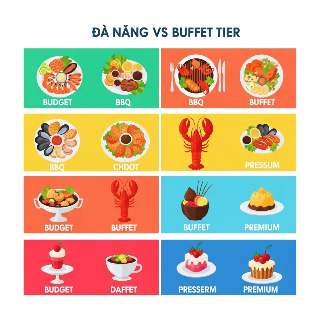 Đồ họa so sánh các phân khúc giá buffet ở Đà Nẵng