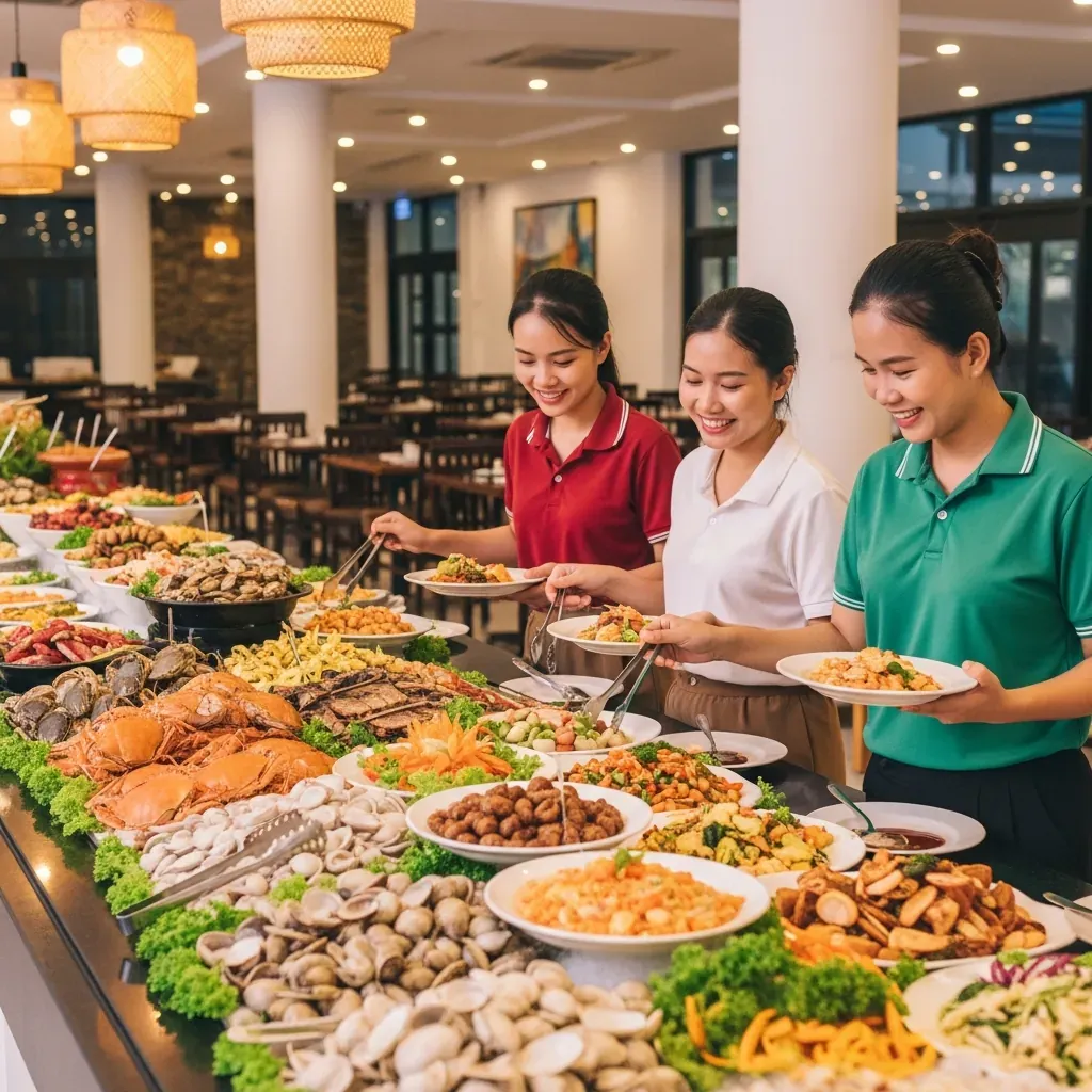 Gia đình Việt thưởng thức buffet tầm trung tại Đà Nẵng