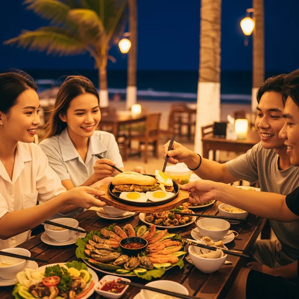 Ăn món no và hải sản ven biển Mỹ Khê Đà Nẵng về đêm
