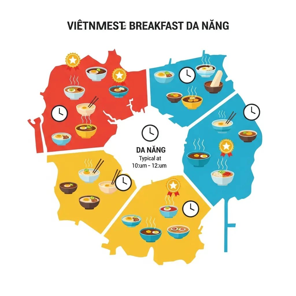 Sơ đồ so sánh các quán ăn sáng Đà Nẵng theo khu vực