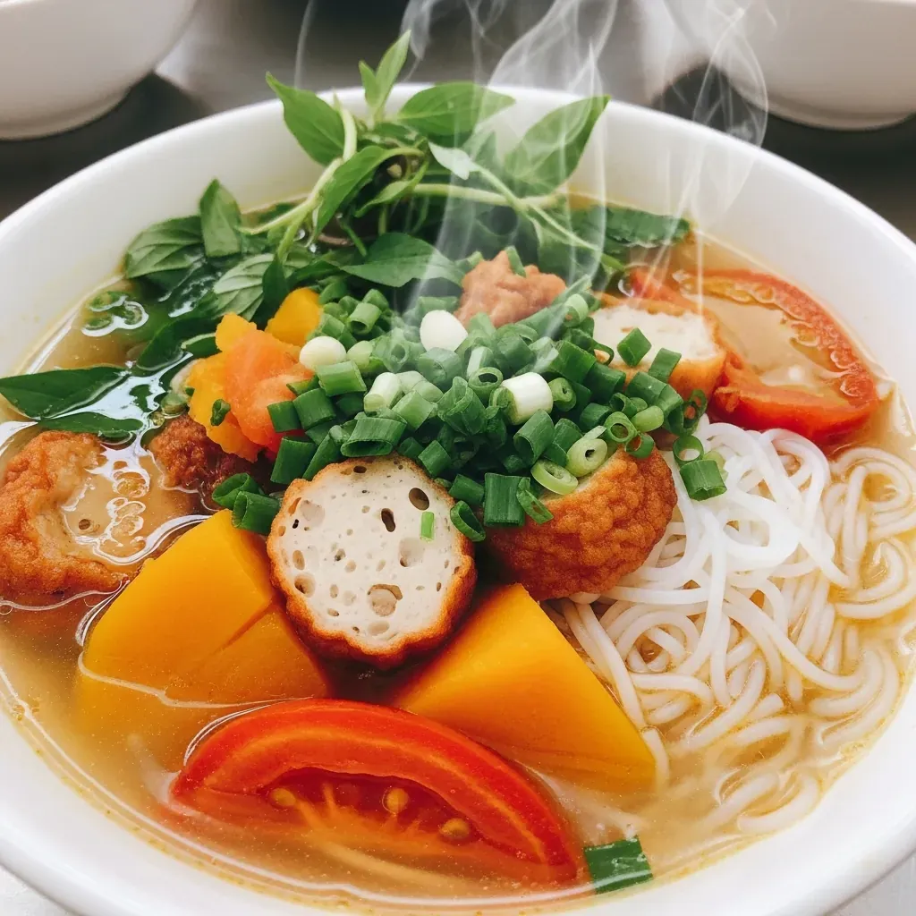 Tô bún chả cá Đà Nẵng nước dùng trong và chả cá