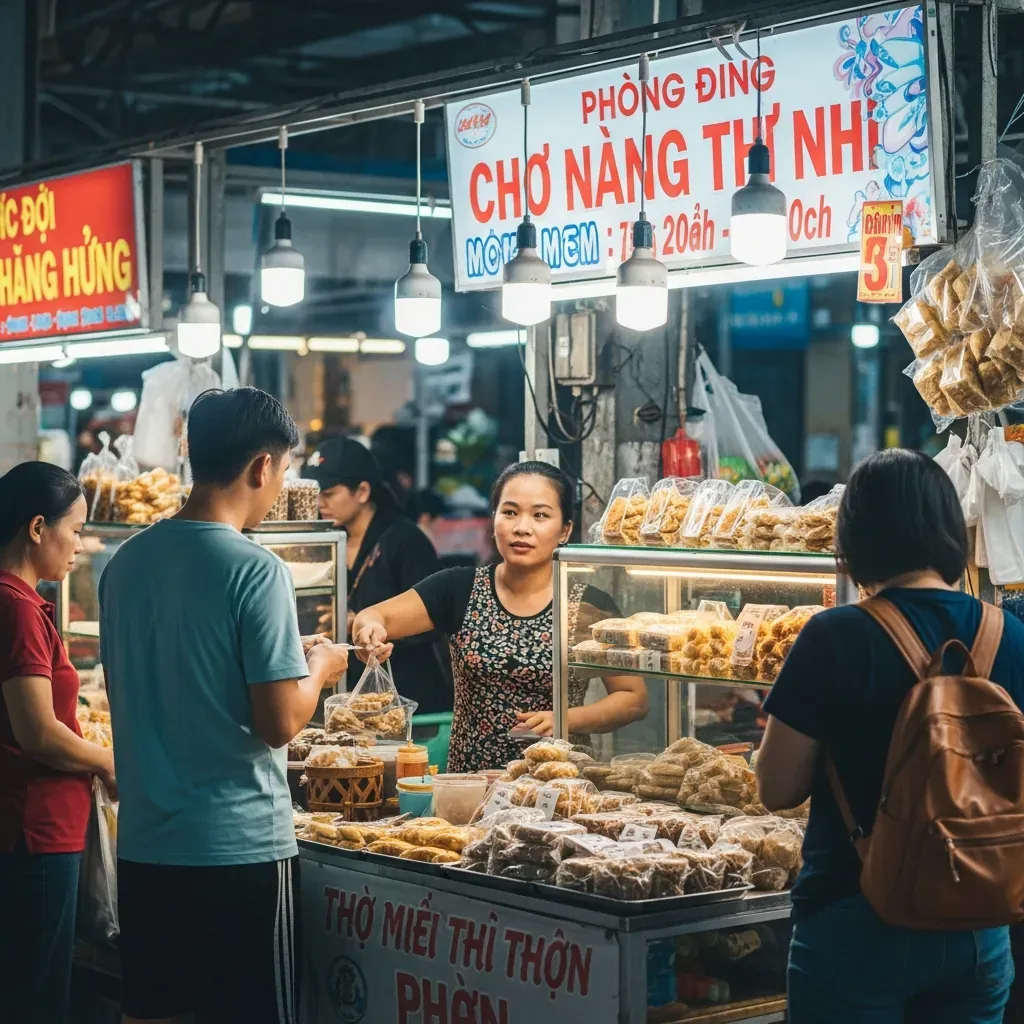 Gian hàng có bảng giá niêm yết rõ ràng trong Chợ Cồn
