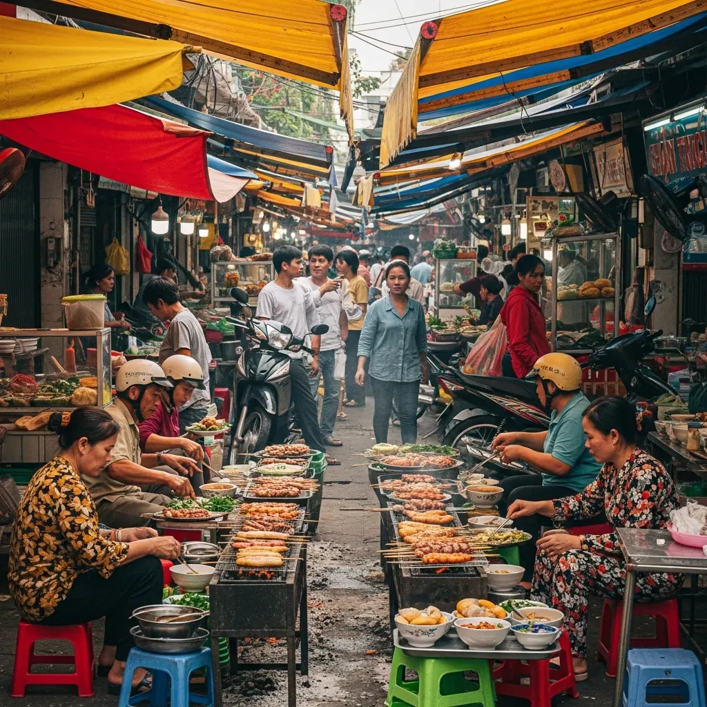 Khu ăn vặt sầm uất quanh Chợ Cồn Hải Châu Đà Nẵng
