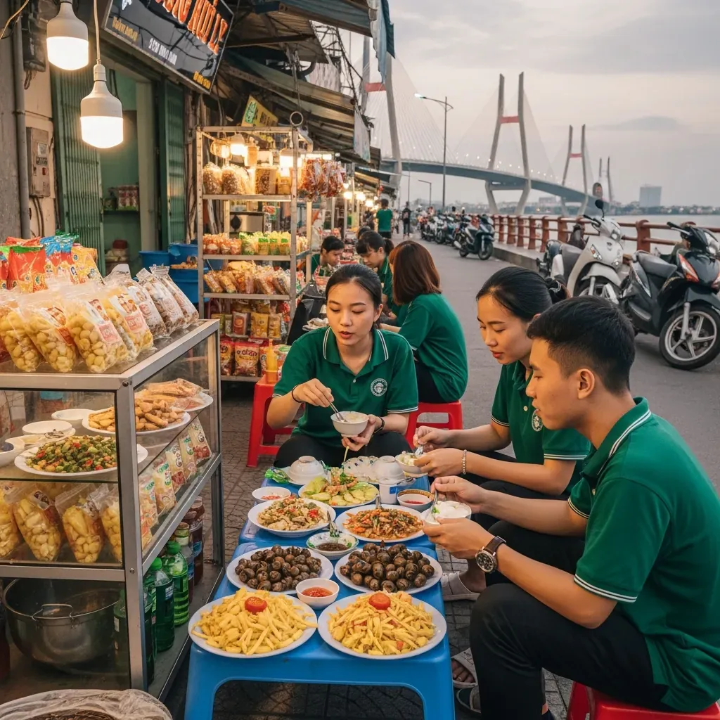 Làng yaourt muối chân cầu Trần Thị Lý và phố Bằng Lăng