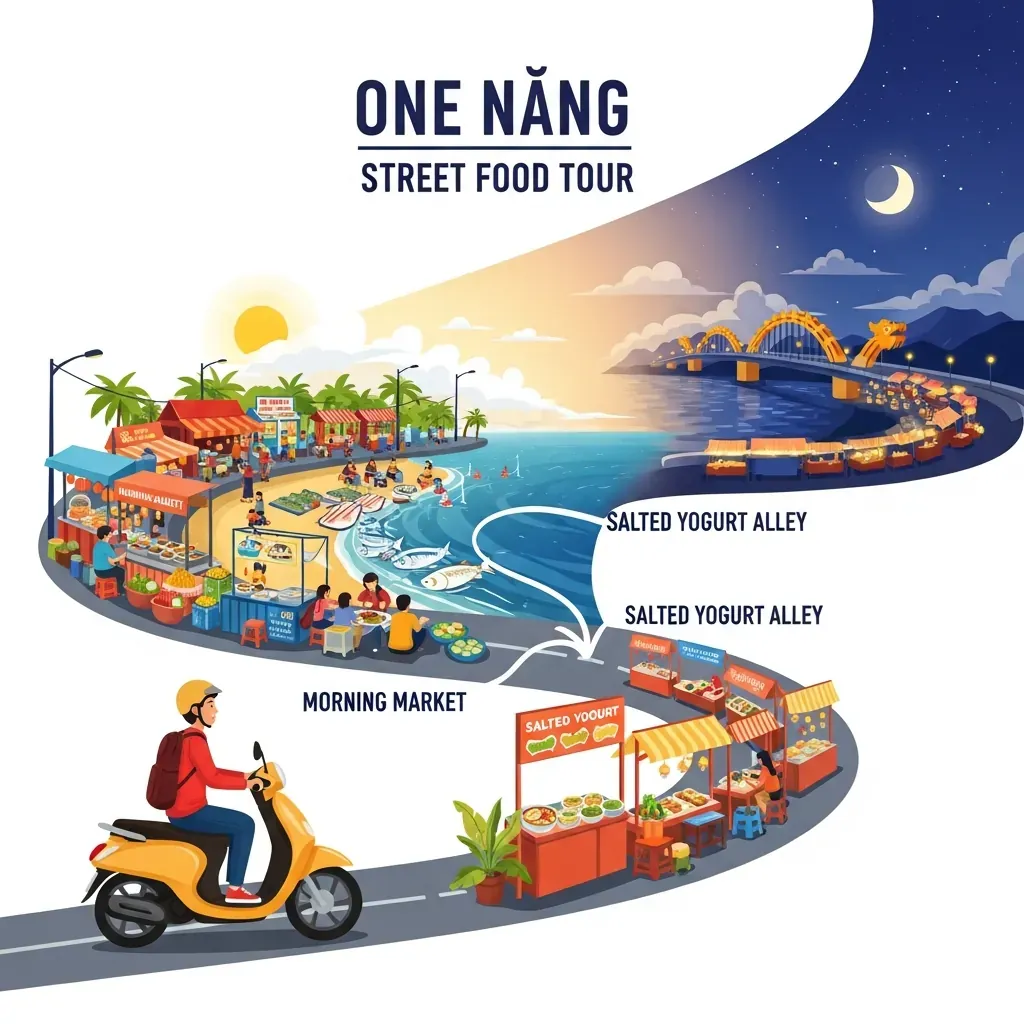Lộ trình tour ăn uống tự túc một ngày ở Đà Nẵng