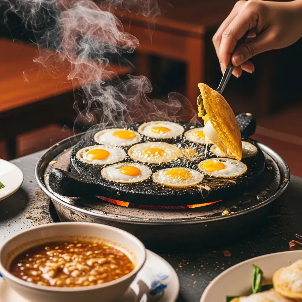Bánh căn Đỗ Quang nhân trứng cút vỏ mỏng giòn