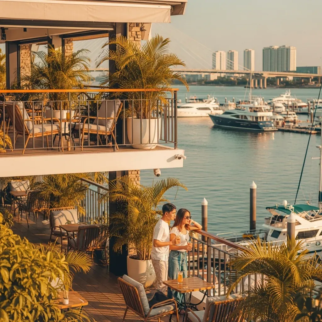 Cơ sở Katinat Bạch Đằng với view sông Hàn và khu ngồi ngoài trời