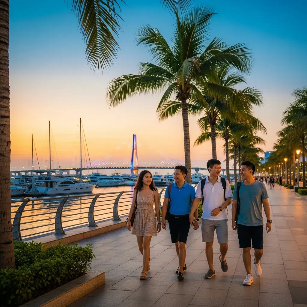 Lịch trình đi bộ dọc bờ sông Hàn ngắm Cầu Sông Hàn lên đèn