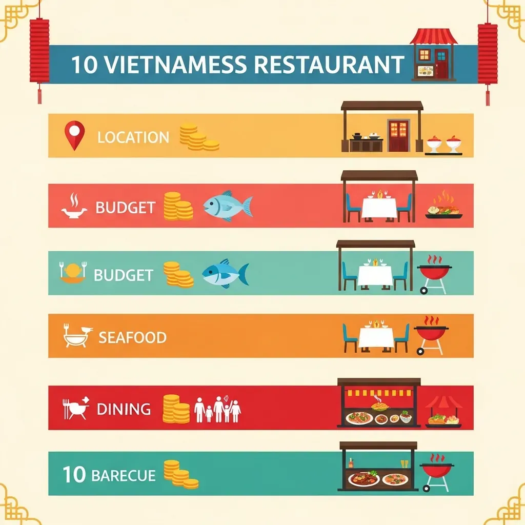 Bảng so sánh nhanh các quán ăn mở xuyên Tết ở Đà Nẵng bằng biểu tượng
