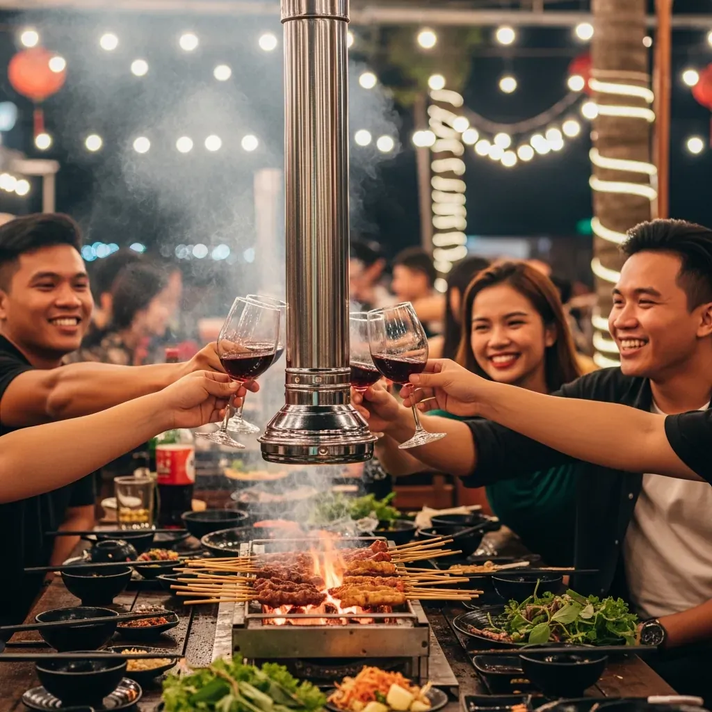 Nhóm bạn trẻ tiệc nướng đầu năm tại Đà Nẵng