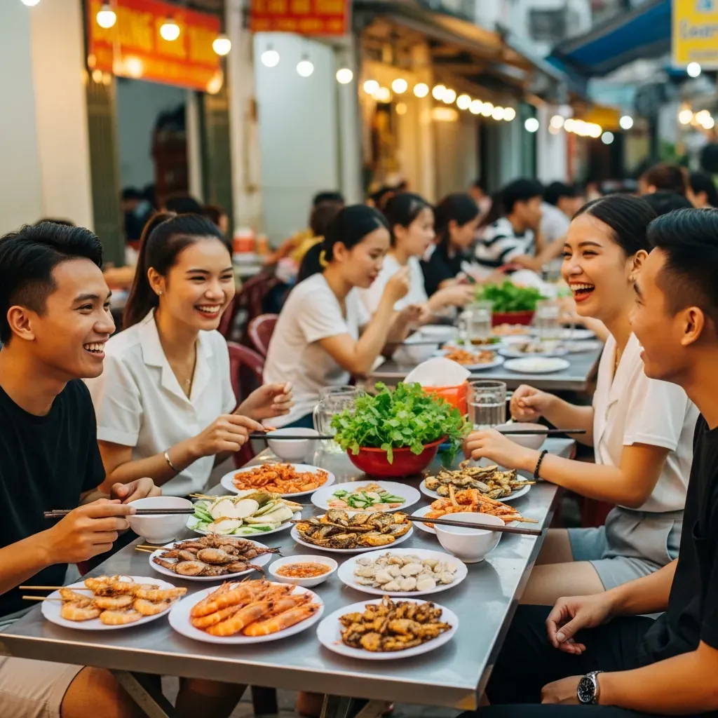 Quán hải sản bình dân trong hẻm Sơn Trà Đà Nẵng đông bạn trẻ