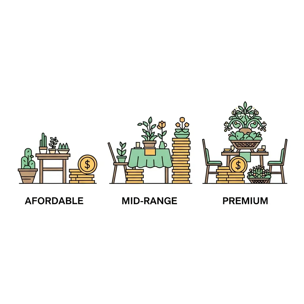 Hình minh họa ba phân khúc giá quán sân vườn Đà Nẵng
