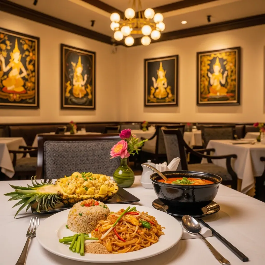 Cơm chiên trái thơm và Tom Yum tại The Thai Cuisine