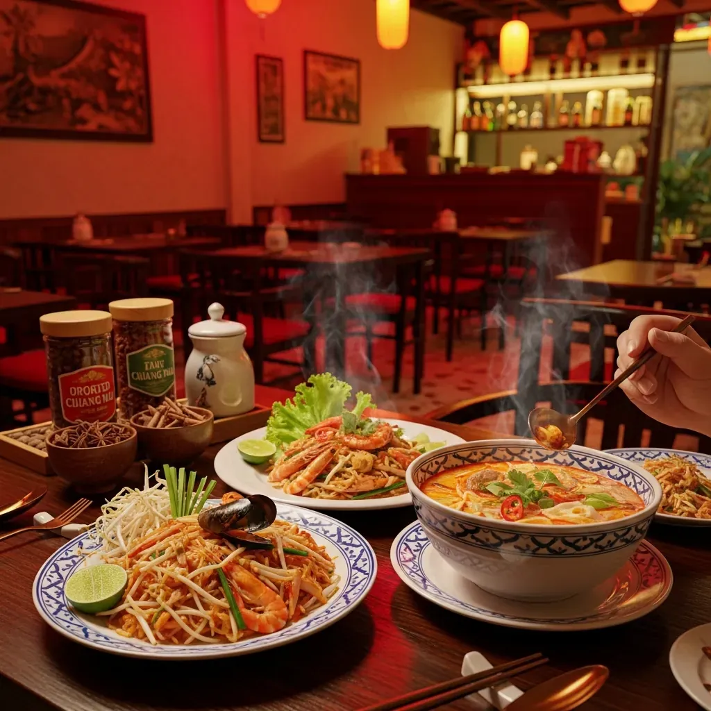Pad Thai hải sản và Tom Yum tại Thai Market Hải Châu