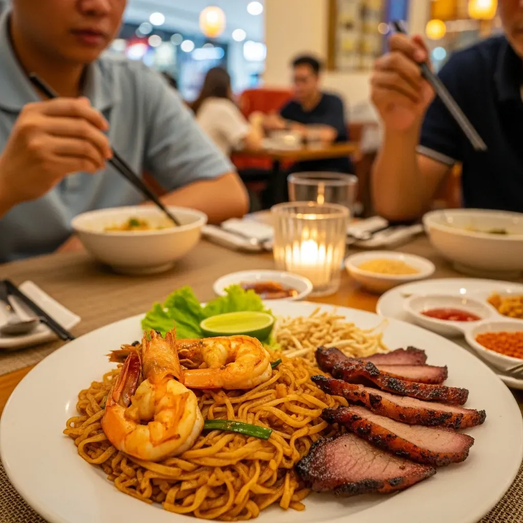 Pad Thai tôm và thịt heo BBQ tại Somtam Thai Bistro